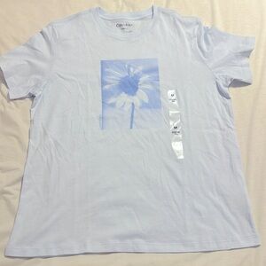 NWOT - Calvin Klein - Blue Graphic S/S Crew Neck T Shirt- Medium